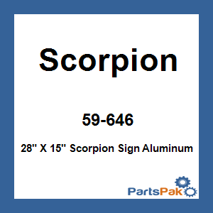 Scorpion 59-646; 28-inch X 15-inch Scorpion Sign Aluminum