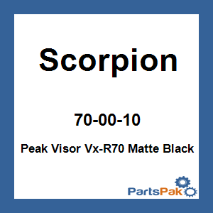 Scorpion 70-00-10; Peak Visor Vx-R70 Matte Black