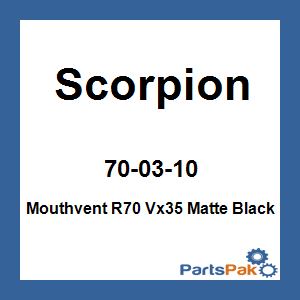 Scorpion 70-03-10; Mouthvent R70 Vx35 Matte Black