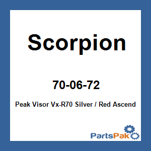 Scorpion 70-06-72; Peak Visor Vx-R70 Silver / Red Ascend
