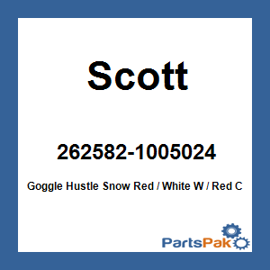 Scott 262582-1005024; Goggle Hustle Snow Red / White W / Red Chrome Lens