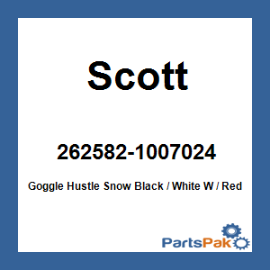 Scott 262582-1007024; Goggle Hustle Snow Black / White W / Red Chrome Lens