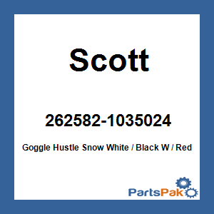 Scott 262582-1035024; Goggle Hustle Snow White / Black W / Red Chrome Lens