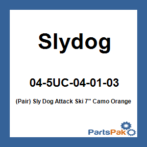 Slydog 04-5UC-04-01-03; (Pair) Sly Dog Attack Ski 7-inch Camo Orange / Black / White