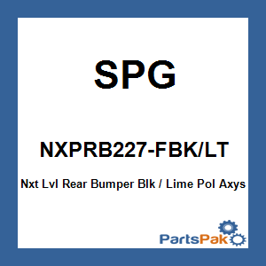 SPG NXPRB227-FBK/LT; Nxt Lvl Rear Bumper Blk / Lime Pol Axys 174 Snowmobile