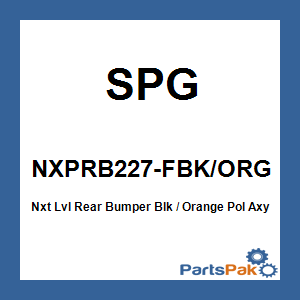 SPG NXPRB227-FBK/ORG; Nxt Lvl Rear Bumper Blk / Orange Pol Axys 174 Snowmobile