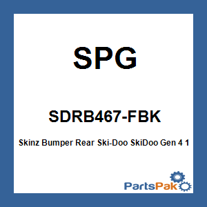 SPG SDRB467-FBK; Skinz Bumper Rear Fits Ski-Doo Fits SkiDoo Gen 4 175 Track Flat Black Snowmobile
