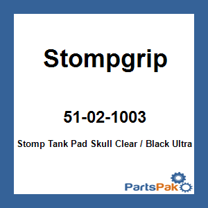 Stompgrip 51-02-1003; Stomp Tank Pad Skull Clear / Black