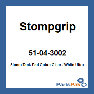 Stompgrip 51-04-3002; Stomp Tank Pad Cobra Clear / White