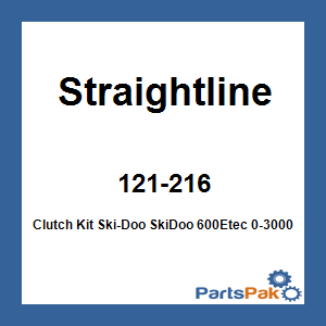 Straightline 121-216; Clutch Kit Fits Ski-Doo Fits SkiDoo 600Etec 0-3000Ft 2009-18