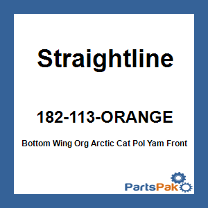 Straightline 182-113-ORANGE; Bottom Wing Org Fits Artic Cat Pol Fits Yamaha Front Bumper Snowmobile