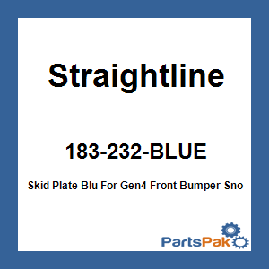 Straightline 183-232-BLUE; Skid Plate Blu For Gen4 Front Bumper Snowmobile