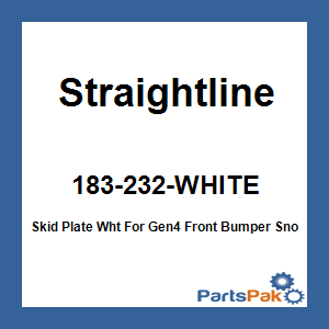 Straightline 183-232-WHITE; Skid Plate White For Gen4 Front Bumper Snowmobile