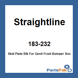 Straightline 183-232; Skid Plate Blk For Gen4 Front Bumper Snowmobile