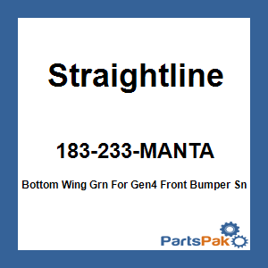 Straightline 183-233-MANTA; Bottom Wing Grn For Gen4 Front Bumper Snowmobile