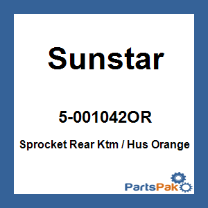 Sunstar 5-001042OR; Sprocket Rear Fits KTM / Hus Orange