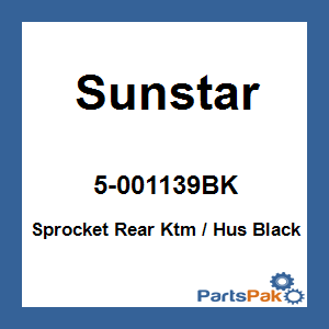 Sunstar 5-001139BK; Sprocket Rear Fits KTM / Hus Black