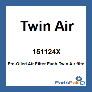 Twin Air 151124X; Pre-Oiled Air Filter