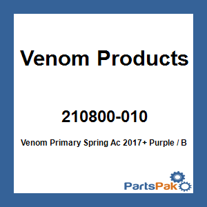 Venom Products 210800-010; Venom Primary Spring Ac 2017+ Purple / Blue 100-200