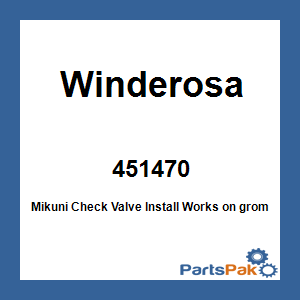 Winderosa 451470; Mikuni Check Valve Install