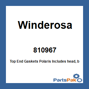 Winderosa 810967; Top End Gaskets Fits Polaris