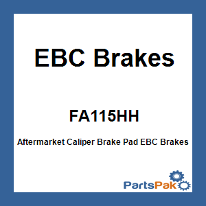 EBC Brakes FA115HH; Aftermarket Caliper Brake Pad
