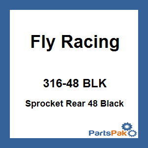 Fly Racing 316-48 BLK; Sprocket Rear 48 Black