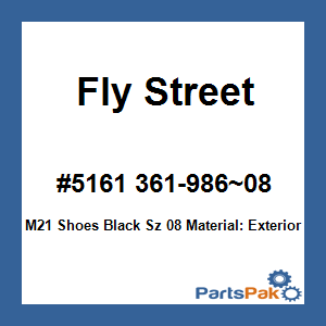 Fly Street #5161 361-986~08; M21 Shoes Black Sz 08