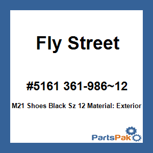 Fly Street #5161 361-986~12; M21 Shoes Black Sz 12