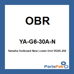 OBR YA-G6-30A-N; Yamaha Outboard New Lower Unit Vf225-250 4.2-Liter 4-Stroke 25-Inch Driveshaft Dark Blue