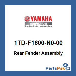 Yamaha 1TD-F1600-N0-00 Rear Fender Assembly; 1TDF1600N000