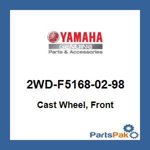 Yamaha 2WD-F5168-02-98 Cast Wheel, Front; New # BS7-F5168-10-98