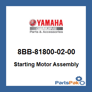 Yamaha 8BB-81800-02-00 Starting Motor Assembly; 8BB818000200