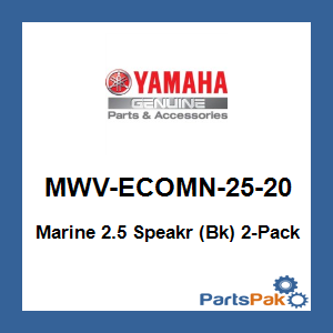 Yamaha MWV-ECOMN-25-20 Marine 2.5 Speakr (Black) 2-Pack; MWVECOMN2520