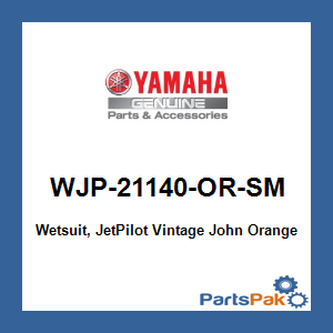 Yamaha WJP-21140-OR-SM Wetsuit, JetPilot Vintage John Orange Small; WJP21140ORSM