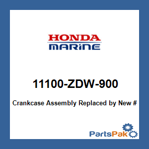 Honda 11100-ZDW-900 Crankcase Assembly; 11100ZDW900