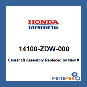 Honda 14100-ZDW-000 Camshaft Assembly; 14100ZDW000