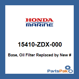 Honda 15410-ZDX-000 Base, Oil Filter; 15410ZDX000