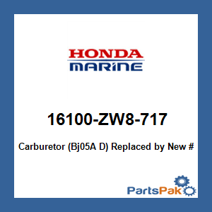 Honda 16100-ZW8-717 Carburetor (Bj05A D); 16100ZW8717
