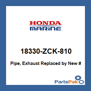 Honda 18330-ZCK-810 Pipe, Exhaust; 18330ZCK810