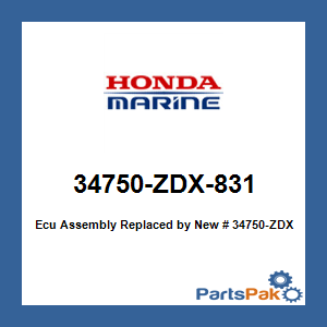 Honda 34750-ZDX-831 Ecu Assembly; New # 34750-ZDX-835