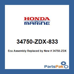Honda 34750-ZDX-833 Ecu Assembly; New # 34750-ZDX-835