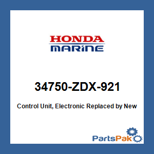 Honda 34750-ZDX-921 Ecu Assembly; New # 34750-ZDX-925