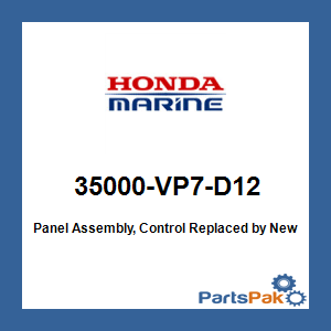 Honda 35000-VP7-D12 Panel Assembly, Control; 35000VP7D12