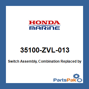Honda 35100-ZVL-013 Switch Assembly, Combination; 35100ZVL013