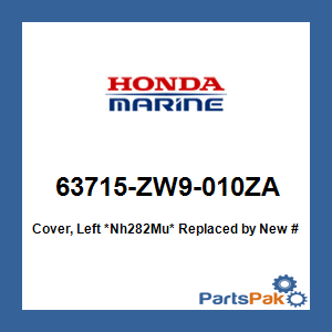 Honda 63715-ZW9-010ZA Cover, Left *Nh282Mu* (Oyster Silver); 63715ZW9010ZA