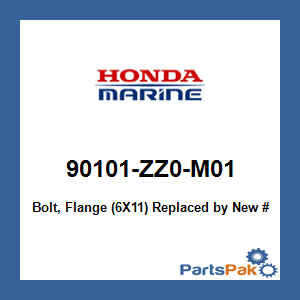 Honda 90101-ZZ0-M01 Bolt, Flange (6X11); 90101ZZ0M01