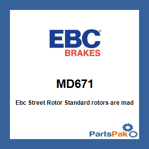 EBC Brakes MD671; Ebc Street Rotor