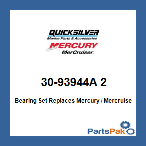 New Mercury Mercruiser Quicksilver Oem Part # 30-93944A 2 Bearing Set 