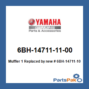 Yamaha 6BH-14711-11-00 Muffler 1; 6BH147111100